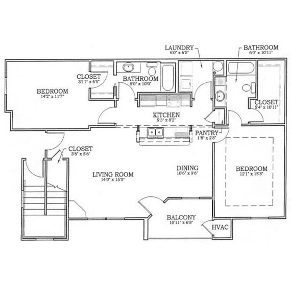 2 Bedrooms/2 Bathrooms